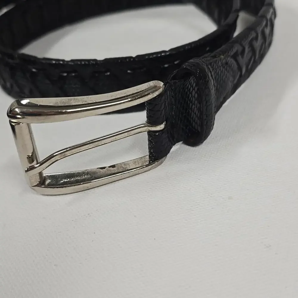 Torino Leather Company Italy‎ & USA Lizard Leather Braided Belt 36